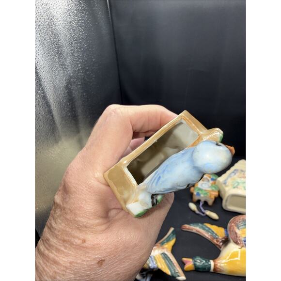 7 Piece vintage ceramic flying mallard duck wall pockets. Made In Japan - Picture 11 of 12